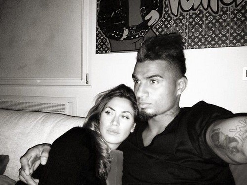  Boateng and Melissa watching the Champions