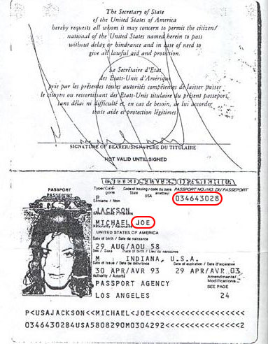  Michael's Passport From 1993