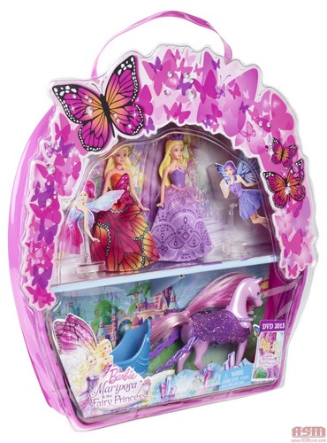  Mini anak patung of Mariposa and of the Crystal Fairy Princess with the mini carriage in the box (Willa ca