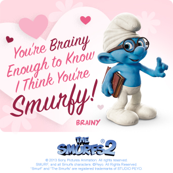  Smurfs 2 Valentine's jour E-Cards