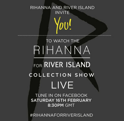  Watch the रिहाना for River Island दिखाना live from LFW