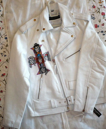  White leather giacca