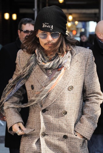  Johnny arriving at the David Letterman 显示