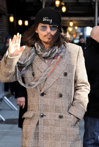  Johnny arriving at the David Letterman mostra