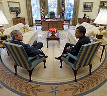  President-elect, Barack Obama The Oval Office with بش Back In 2008