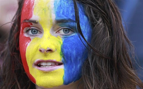  Romania team flag women suporters romanian sport people