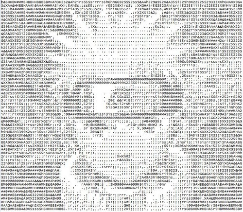  ASCII naruto from http://pulvinar.deviantart.com/art/Ascii-Naruto-159366595
