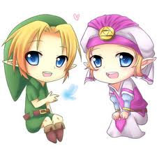Chibi Link and Zelda