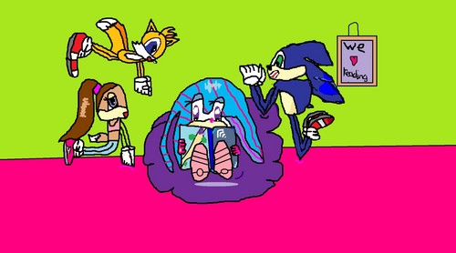 Connie's little 도서관, 라이브러리 - Sonic, Molly, Tails and Blossom.