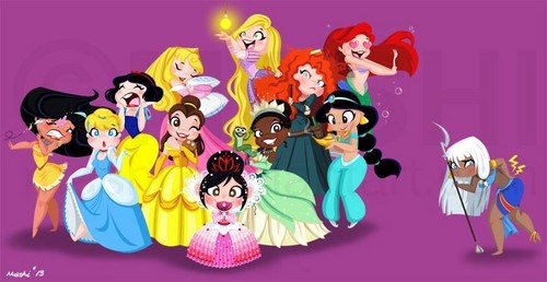  डिज़्नी Princesses with Kida and Vanellope