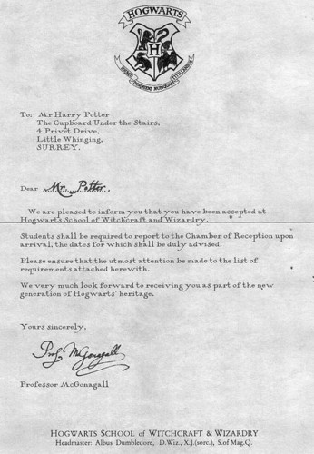  Hogwarts letter
