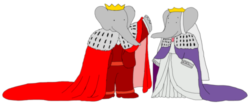 Young King Babar and Young Queen Celeste - Wedding