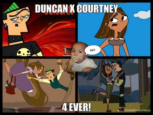 funny pic collage of courtney and duncan.