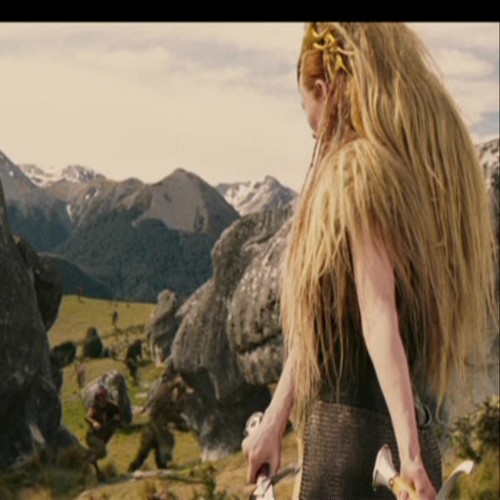  Jadis looks down the valley at Peter