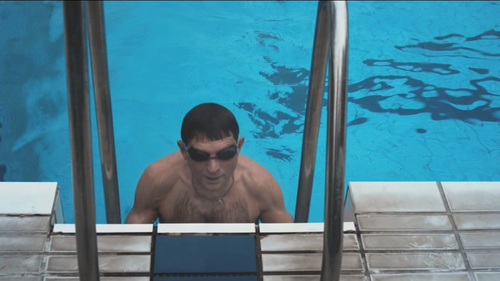 Josef Vana in the pool