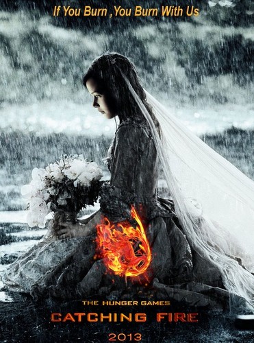  Katniss Everdeen FanMade Catching 火災, 火 Poster
