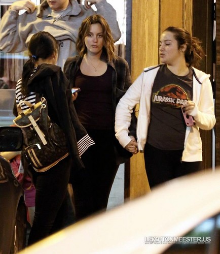Leighton Meester after dinner with friends