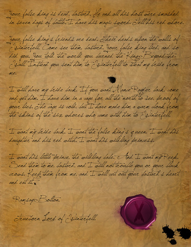  Ramsay Bolton's letter