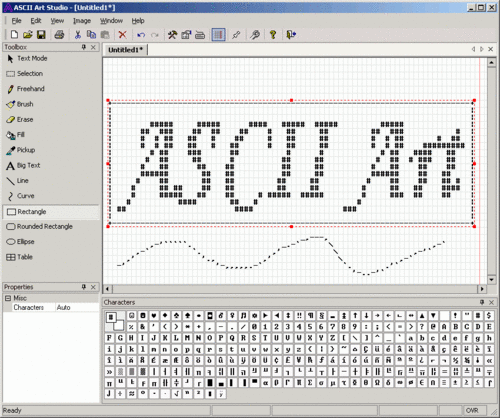  aleatório ASCII from http://asciiartgenerator.net/ascii-art-generator-working/