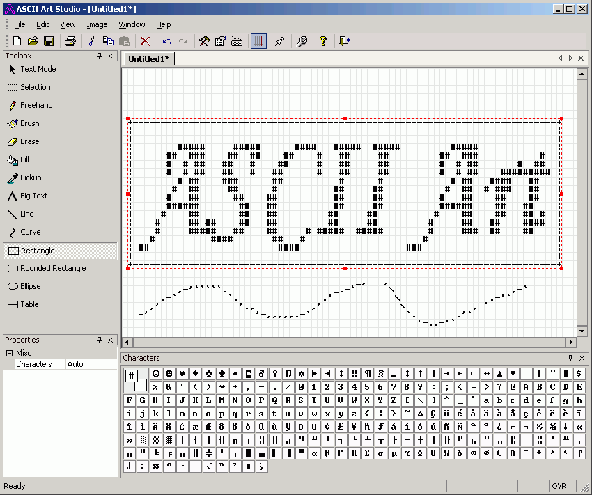 Random ASCII from http://asciiartgenerator.net/ascii-art-generator-working/
