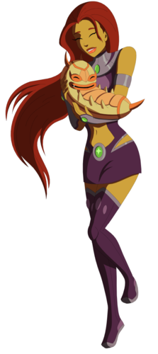  young justice starfire and silkie