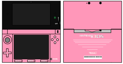  3DS berwarna merah muda, merah muda