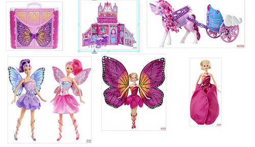  Barbie Mariposa and the Fairy Princess dolls and stuff