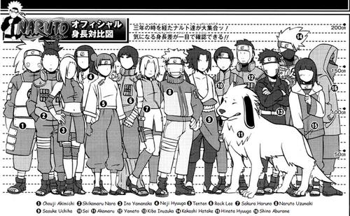  Size Comparison of Naruto Shippuuden-Characters