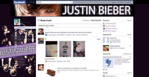  Theme for फेसबुक Justin Bieber
