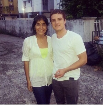 Josh with a fan in Panama