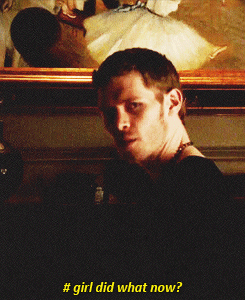  Klaus’ sassy turn and the background Musik that started playing…