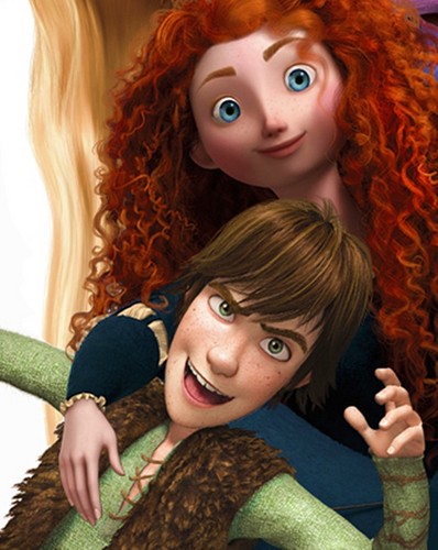  Merida, Hiccup and Rapunzel's hair