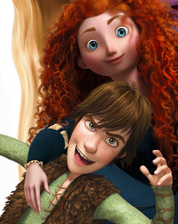 Merida, Hiccup and Rapunzel's hair