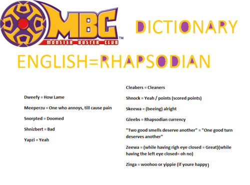  Rhapsodian-English Dictionary