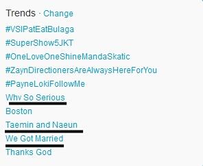  Why So Serious #6 Taemin and Naeun #8 and We Got Married #9 on Twitter World Wide