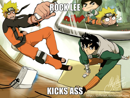 rock lee kicks ass