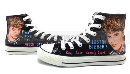 Justin Bieber high top custom shoes