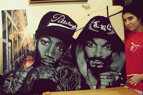 Snoop Dogg with Wiz Khalifa acrylic paint