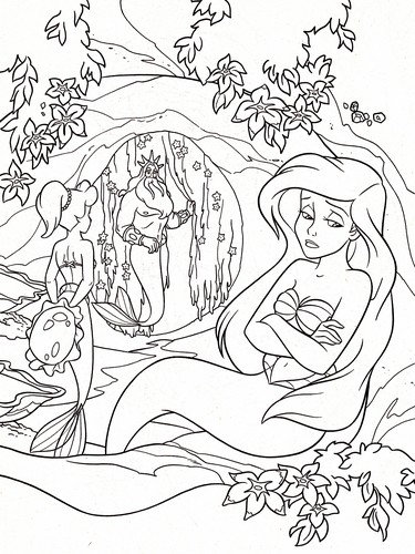 Walt डिज़्नी Coloring Pages - Princess Aquata, King Triton & Princess Ariel