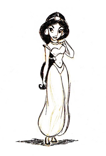  Walt डिज़्नी Sketches - Princess चमेली