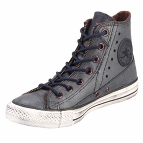  Converse Chuck Taylor 132415C Leather Motorcycle giacca Dark Navy Hi superiore, in alto