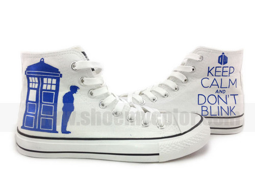 Doctor Who hand painted high top shoes