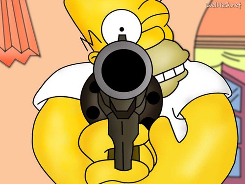 Homer with a gun