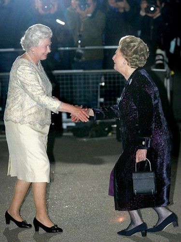 Margaret Thatcher and Queen Elizabeth 