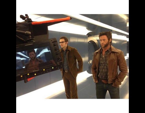 Nicholas & Hugh on set: X-Men Days of Future Past