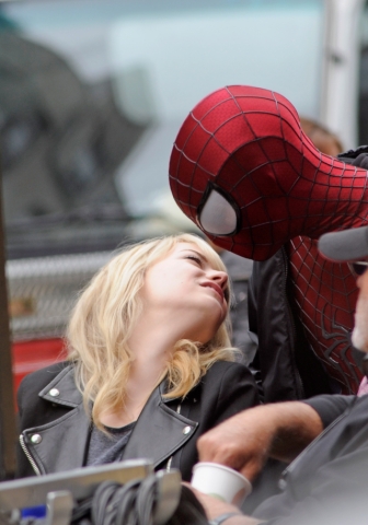  Andrew & Emma on set of Spiderman 2