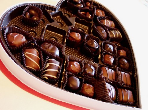 Brown Chocolates in Red Box