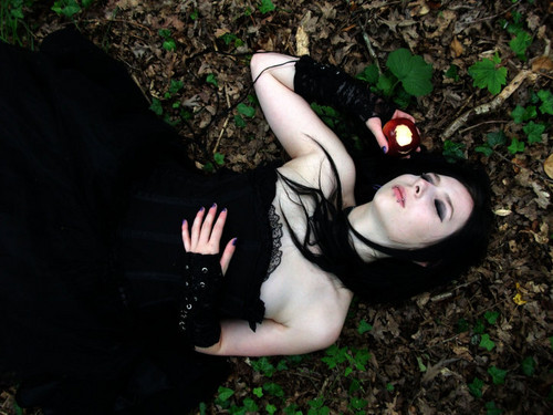 Goth Girl With An Apple