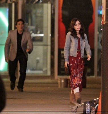  Lily and Sam Claflin filming "Love, Rosie" in Toronto, Canada (May 14th 2013)