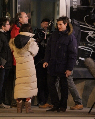  Lily and Sam Claflin filming "Love, Rosie" in Toronto, Canada (May 14th 2013)